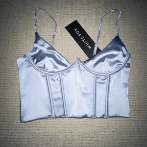 XS WHITEFOX BOUTIQUE NWT Blue/Grey Corset